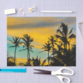 日没時に熱帯場面 薄葉紙 (クラフト)