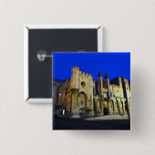 日没時のアヴィニョンの教皇の宮殿。ビルト2 缶バッジ (正面&裏面)