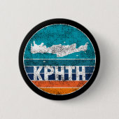 日没時のクレタ動揺してー地図 – ギリシャフォント 缶バッジ (正面)