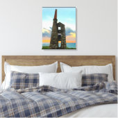 日没時のコーンワル錫鉱山 キャンバスプリント (インサイチュ (寝室))