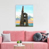 日没時のコーンワル錫鉱山 キャンバスプリント (インサイチュ (リビング))