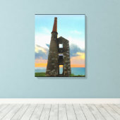 日没時のコーンワル錫鉱山 キャンバスプリント (インサイチュ (ウッドフロア))