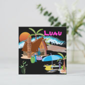 日没時のティキ/ルアウ(ハワイ式宴会) 招待状 (スタンド正面)
