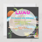 日没時のティキ/ルアウ(ハワイ式宴会) 招待状 (裏面)
