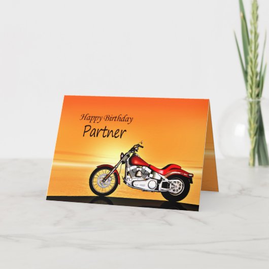 日没時のバイクのパートナー。 カード (正面)