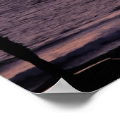 日没時のヤシの木と波止場のシルエット ポスター (角)