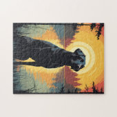 日没時のラブラドール ジグソーパズル (横)