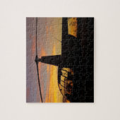 日没時のロビンソンR44ヘリコプター ジグソーパズル (縦)