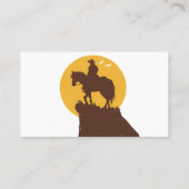 日没時の乗馬のシルエット 名刺 (裏面)