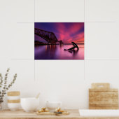 日没時の四方鉄道橋 |スコットランド ポスター (キッチン)