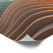 日没時の地形図 ポスター (角)