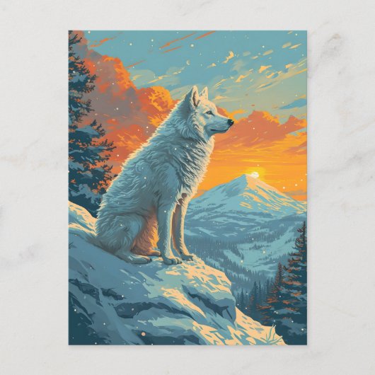 日没時の寒山林 ポストカード (正面)