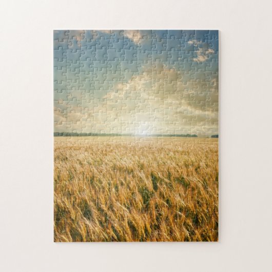 日没時の小麦畑 ジグソーパズル (縦)