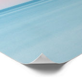 日没時の水平線の島のシルエット ポスター (角)