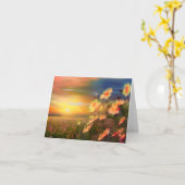 日没時の水彩デイジーのカスタマイズ カード (黄色い花)