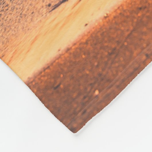 日没時の海の景勝地 フリースブランケット (角)