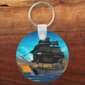 日没時の海賊船 キーホルダー (正面)