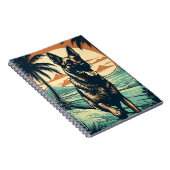 日没時の熱帯ビーチのドイツの羊飼い ノートブック (右側)