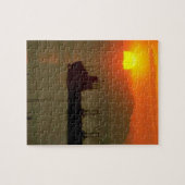 日没時の貨物船 ジグソーパズル (横)