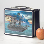 日没時の錨泊海賊船 メタルランチボックス (インサイチュ)