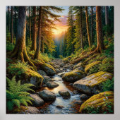 日没時の静かな森林浴 ポスター (正面)