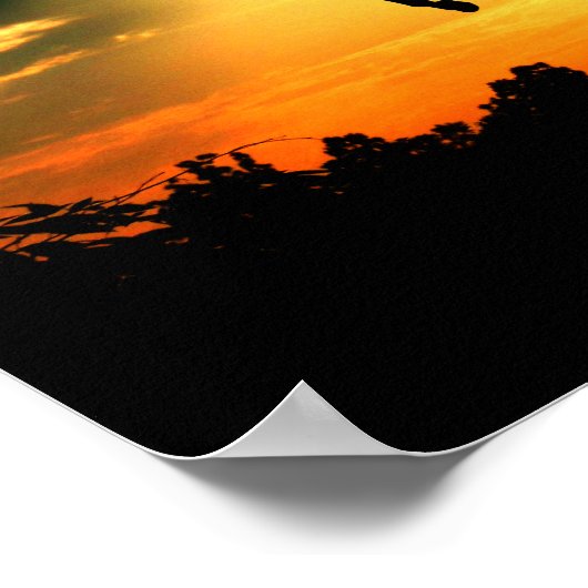 日没時の飼育馬 ポスター (角)