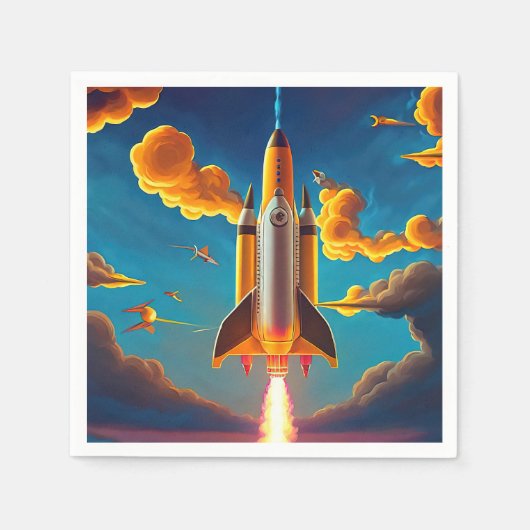 日没時ロケット スタンダードカクテルナプキン (正面)