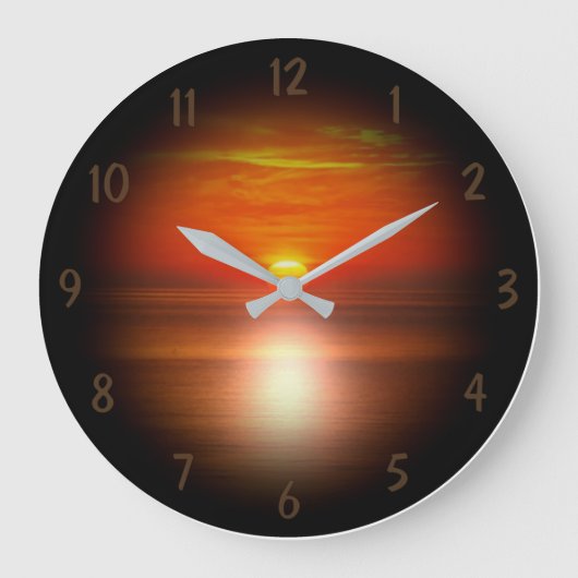 日没時刻。 ラージ壁時計 (正面)