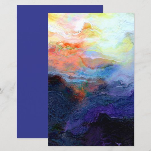 日没海水彩5.5x8.5スクラップブック紙 (正面/裏面)