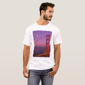 日没直後のゴールデンゲートブリッジ、 Tシャツ (正面フル)
