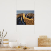 日没素晴らし下の壁の風景、中国 ポスター (キッチン)