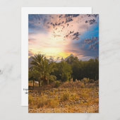 日没統一された時のアラブのエミラート砂漠の風景 シーズンカード (正面/裏面)