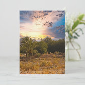 日没統一された時のアラブのエミラート砂漠の風景 シーズンカード (スタンド正面)