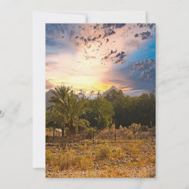 日没統一された時のアラブのエミラート砂漠の風景 シーズンカード