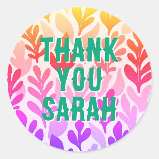 日没自然感謝していパターン ラウンドシール (正面)