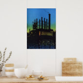 日没製造工場、ヴィンテージ業 ポスター (キッチン)