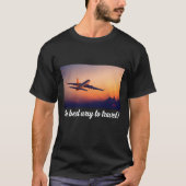 日没飛んでいる時航空航空機 Tシャツ (正面)