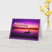 日没魚釣りグリーティングカード カード (黄色い花)