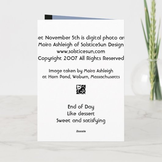 日没11月5日 カード (裏面)