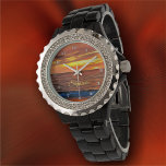 日没1577 腕時計<br><div class="desc">絵を描s "Sunset 1577"コレクションこのWomen's Rhinestone Watchは、黒か白のエナメル合金ブレスレットで明るく輝き、カスタマイズ可能な顔で、時計を見るのが大好き。製品ページでパーソナライズすクリックるか、「カスタマイズ」ボタンでパーソナライズする。デザインは私の絵を描「サンセット1577」から作成された美しいプエルト・バラルタの夕日を捉えるバンデラス湾,メキシコ,プエルト・バラルタ。このコレクションには一致する製品が含まれている。</div>