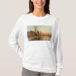 日没1898年の台無しにされたコテージとの景色 Tシャツ
