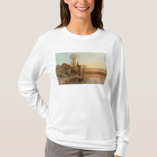 日没1898年の台無しにされたコテージとの景色 Tシャツ (正面)