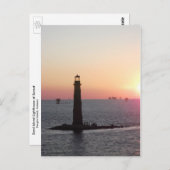 日没2の砂の島の灯台 ポストカード (正面/裏面)
