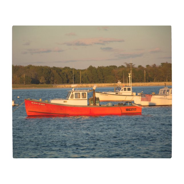 日没24 X 20の金属の壁の芸術のボート メタルプリント (正面)