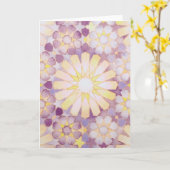 「日没」のイスラム教の幾何学の挨拶状 カード (黄色い花)