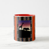 日没、アフリカ動物 ツートーンマグカップ (中央)