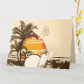 日没 – グリーティングカード (黄色い花)