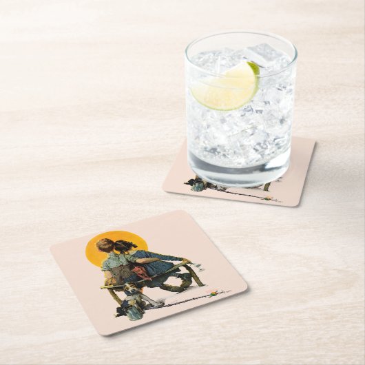 日没 スクエアペーパーコースター (インサイチュ)