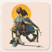 日没 スクエアペーパーコースター (正面)