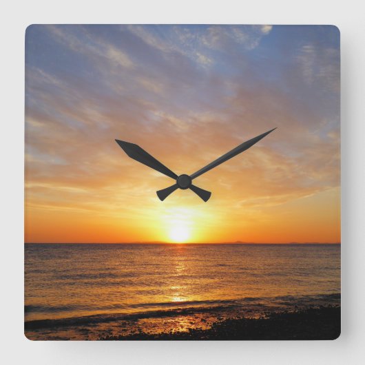 日没 スクエア壁時計 (正面)